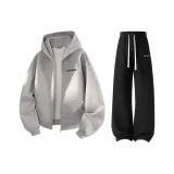 Топ Фотиния Серый + Черные Штаны