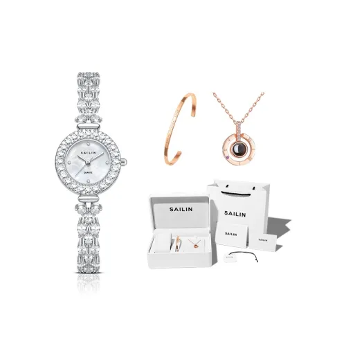 SAILIN Кварцевый механизм нержавеющая сталь ремешок женские часы жемчужная раковина цвет циферблат часов