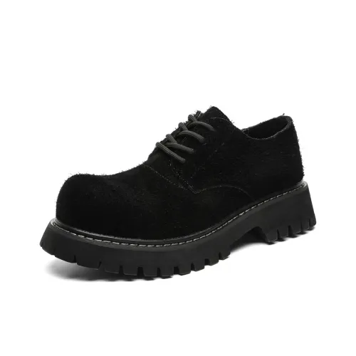 ZHENRAN Потертый Chunky Derby Обувь Повседневная Кожаная Мужская