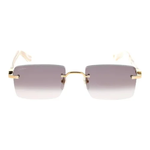 Cartier Квадратные Солнцезащитные Очки Мужские Золотые
