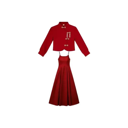 COVT Пальто+Платье Женские Комплекты с Юбкой