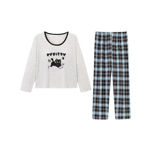 QIANSHENG Черный кот Женские Пижамные комплекты