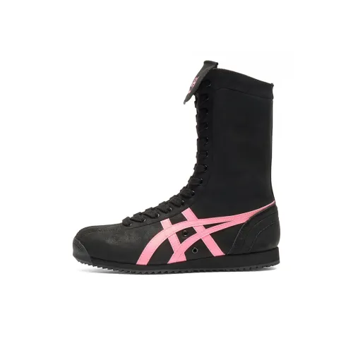 Onitsuka Tiger Mexico 66 Износостойкие высокие топы Повседневная обувь Унисекс Черный Розовый