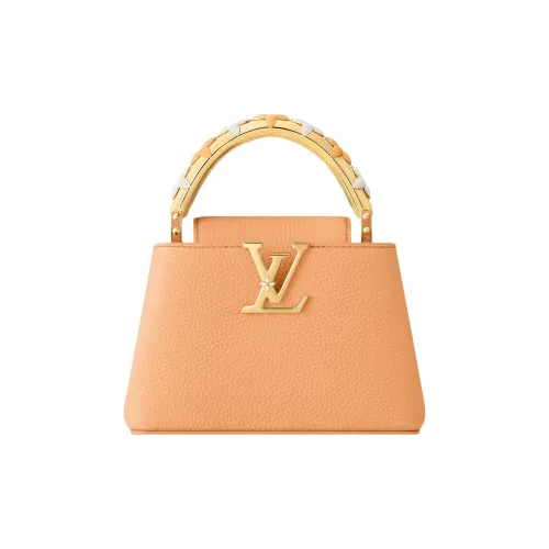 LOUIS VUITTON Capucines Taurillon Кожа Сумка Мини Женская Абрикосовая