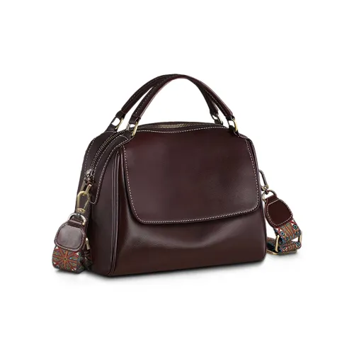 VINEY Коровья кожа Сумка Стандартная Женская Кофе Экрю