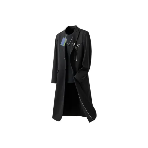 EDRPIUS Черный С подарками Brooch Унисекс Пальто