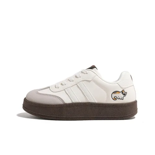 HUANQIU Термическое покрытие увеличивающее высоту дышащий низкий топ повседневная обувь женский бежевый