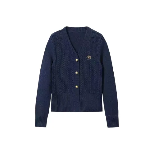 Wang Leshi Темно-синий женский трикотаж