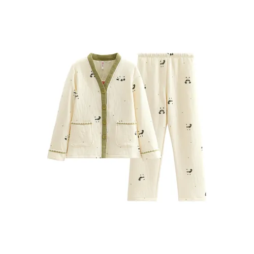 FENTENG FJ26930084 Экрю Женские Пижамные Комплекты