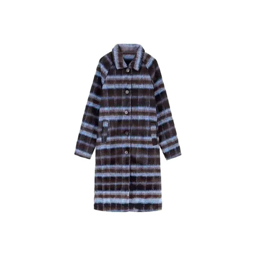 INCO VIBE Сине-черная клетка Женское пальто