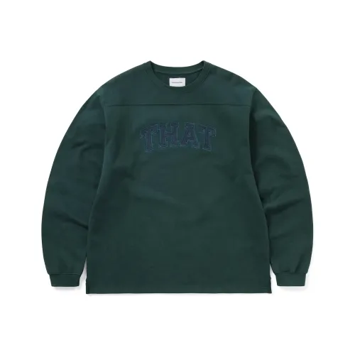 Thisisneverthat FW25 THAT Панелированный Свитшот с круглым вырезом Морской зеленый Унисекс