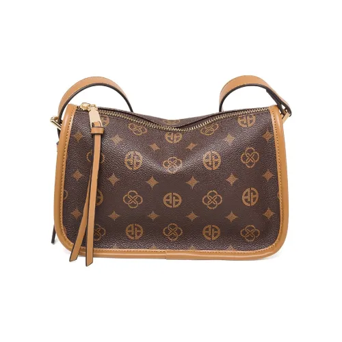 AOKANG ПВХ Подушка Сумка Средняя Женская Кофейная