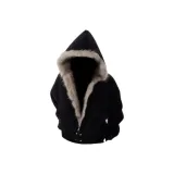 Чёрный укороченный облегающий крой пилотный бомбер