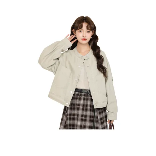 NINGCAIYUER Бежевый Абрикос Женские Куртки