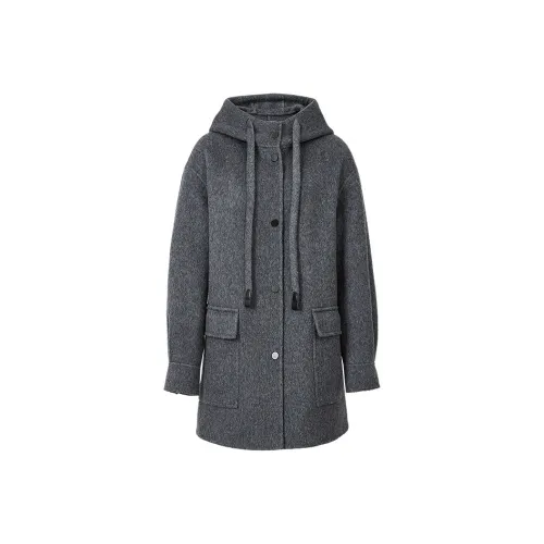 Hopeshow Черный Серый 090 Женское Пальто