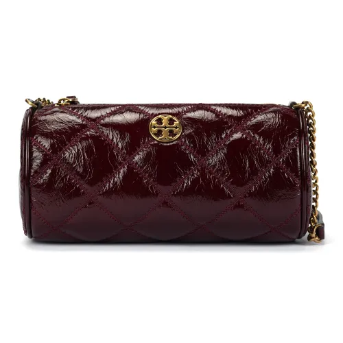 Tory Burch Кожа Цилиндрическая Сумка Плечевая Сумка Стандартная Женская Красная