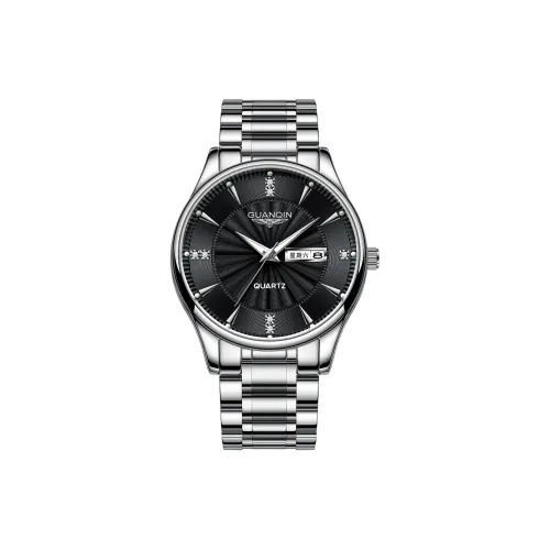 GUANQIN DS19193 P Кварцевый механизм ремешок из нержавеющей стали мужские часы белый циферблат
