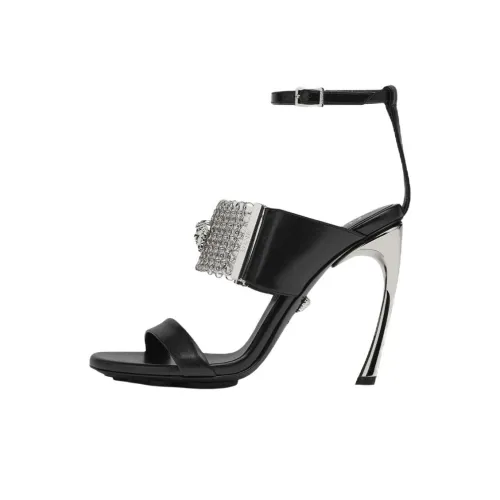 VERSACE Веер Sicheol Pincer One Ремень Сандалии 10,5 см Женские Черный