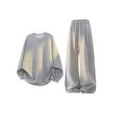 Серебристо-серый свитшот + серебристо-серые штаны