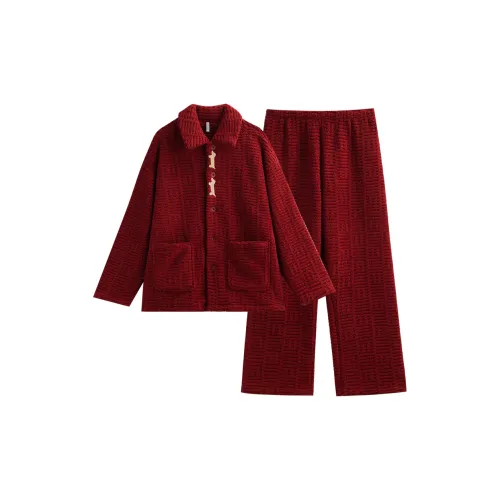 Same Language Пижамный комплект Мужской Вишнево-красный · Такса