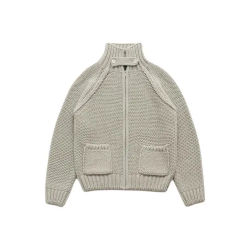 The Barnnet FW25 Eight Milk OVERSIZED Soap ZIP UP KNIT Cardigan_GREY Трикотаж Men's