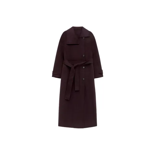 ARKET Темно-фиолетовое красное женское пальто