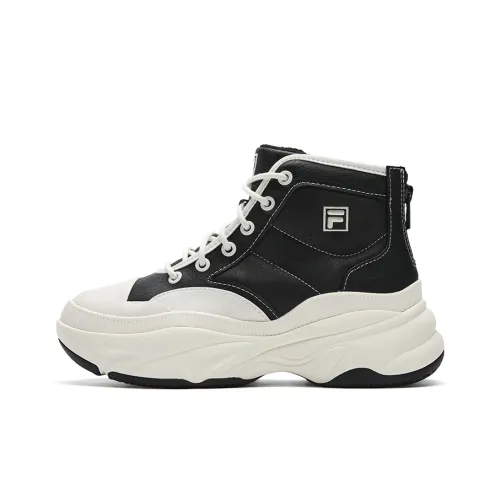 FILA BREAD Противоскользящий и Износостойкий визуально увеличивает рост MID Топ Повседневная обувь Женская Черный Белый