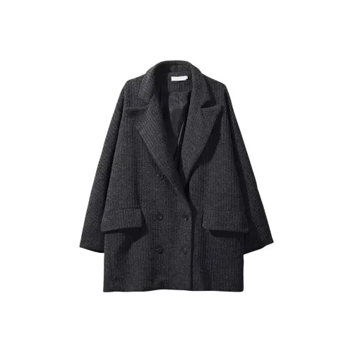 PEA Черное Унисекс Пальто