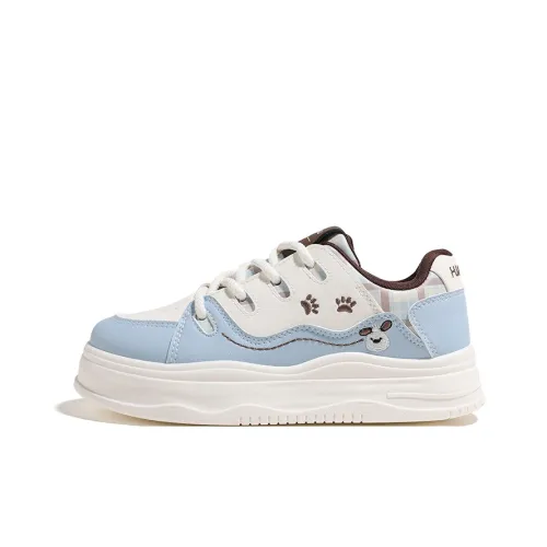 HUANQIU Высота Увеличивающие Дышащие Противоскользящие Низкие Кроссовки для Скейтбординга Женские Синие