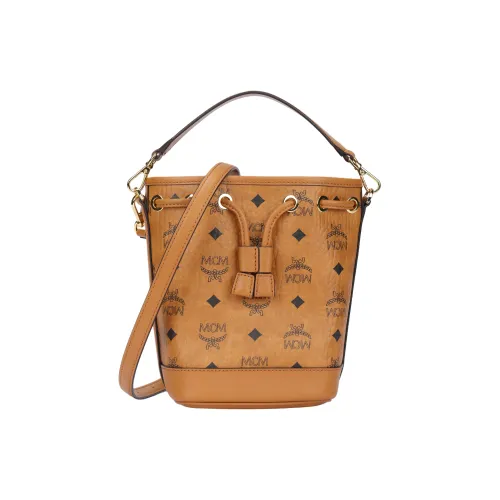 MCM Покрытый холст кожа сумка женская цвет коньяк