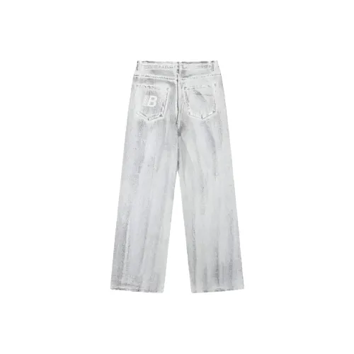 LESS BEARS Белый Унисекс Джинсы