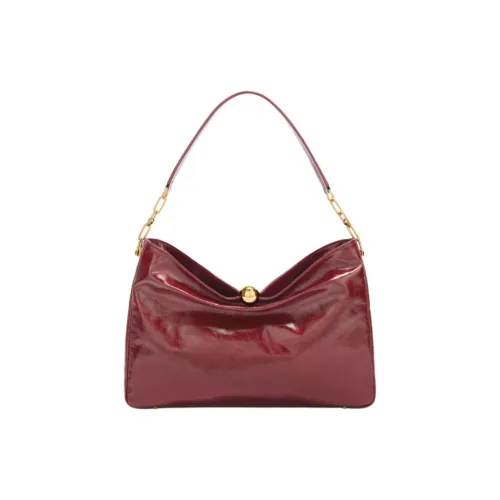 Furla Venice Лакированная кожа Сумка на плечо Большая Женская Красная