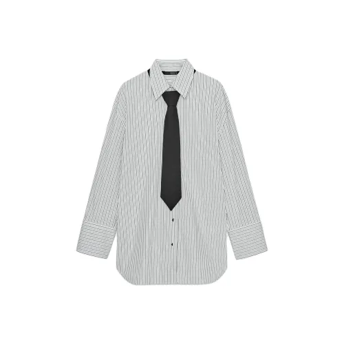 ZARA Белые Черные Женские Рубашки