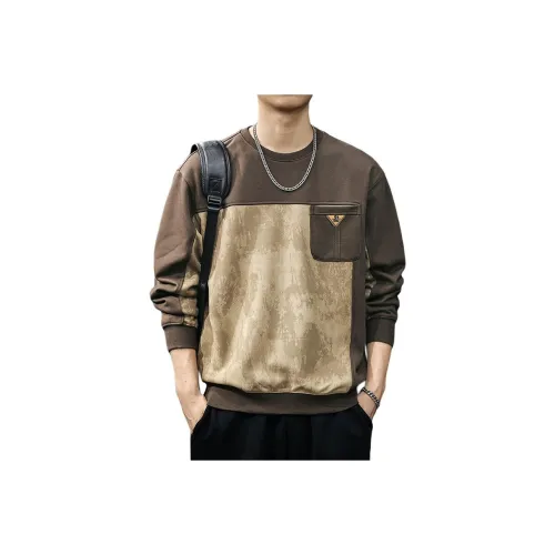 QIANJINNIU Темный кофейный Мужской Свитшот