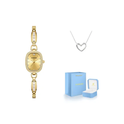 STARKING Furong Elegant Collection Кварцевый механизм Часы Женские Золотистый циферблат