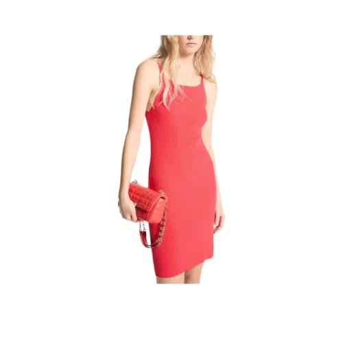 MICHAEL KORS MMK SS24 Slip Платье Женское Кораллово-красное