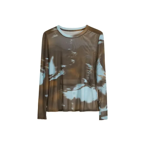 TOUCH T Рубашка Женская Синий Кофейный Цвет