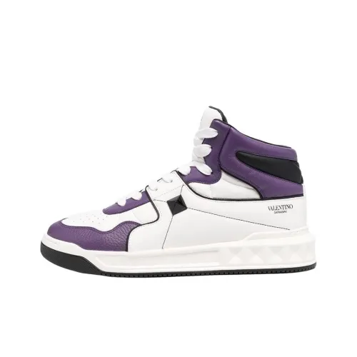 Valentino Roman Stud High Топ Стильные Скейтбординги Мужской Белый Фиолетовый