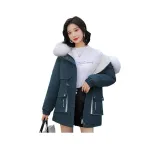 Синий (Белый мех, ожерелье с подвеской)