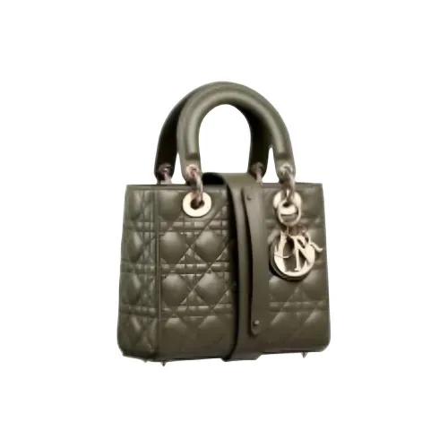 DIOR Lady Dior Lambskin Bag Small Women's Dark Green
