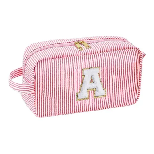 RULINSHI Сёрсакер Большая емкость Полосатый Холодильник Сумка для макияжа Сумка для туалетных принадлежностей