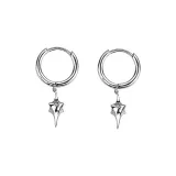 Серьги с подвеской в виде серебряного ромба и звезды [1 пара]