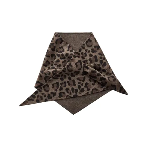 ZARA Полиэстер Трикотаж Шарфы Женские Леопардовый Печатный