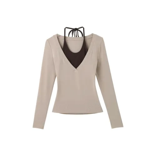 SKYA Молочно-чайный Бежевый Женские T-рубашки