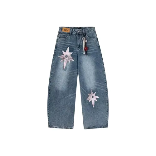 BLACK AT Синий Унисекс Джинсы