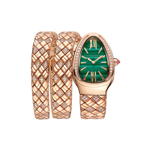 BVLGARI Serpenti Spiga Часы Корпус Из Розового Золота 18 Карат С Бриллиантами, Циферблат Из Малахита