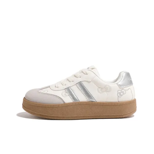 HUANQIU Дышащий Рекомендуемый рост Увеличение Низкий Топ Повседневная обувь Женская Бежевая Серебряная