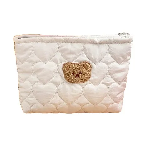 Love Of Wormwood Cute Bear Сумка для хранения Сердце Хлопок Makeup Bag Монета Кошелек Женские Многофункциональный Карман Клатч
