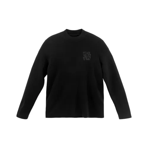 Mr.Bu Черный цвет рояля Мужские Свитера