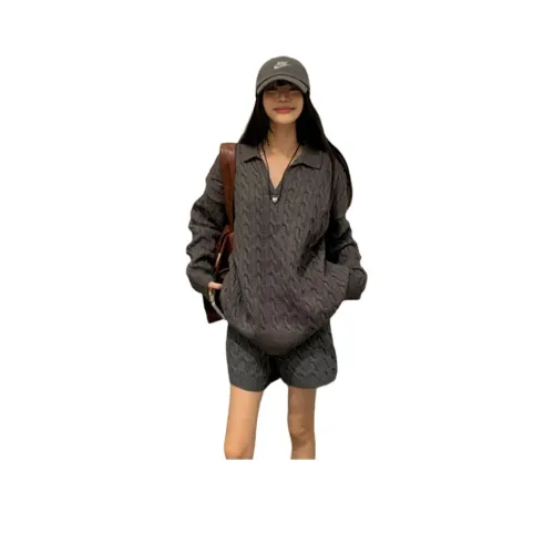 PZHK Темно-серый свитер женский трикотаж